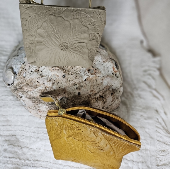 100% leather coin purse with handmade design - Picture 3 of 4